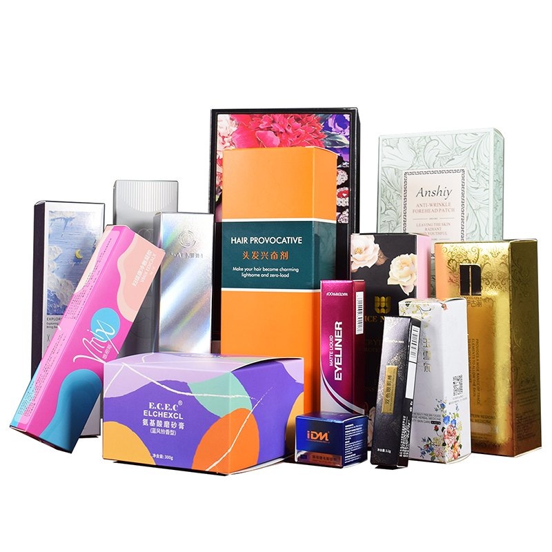 Assortment of custom paper packaging boxes manufactured by Leilly Packaging