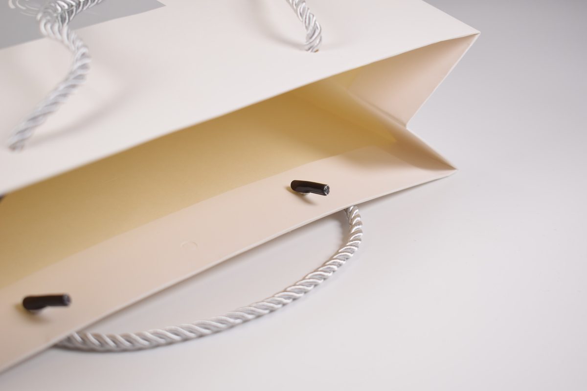 Paper Bag with Silver Three-Strand Rope